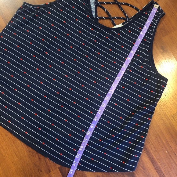 Sweet Rain Cat Face Tank Top. 3X. Dark blue, red and white. - Picture 9 of 9